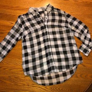 Flowy sheer plaid blouse 14/16